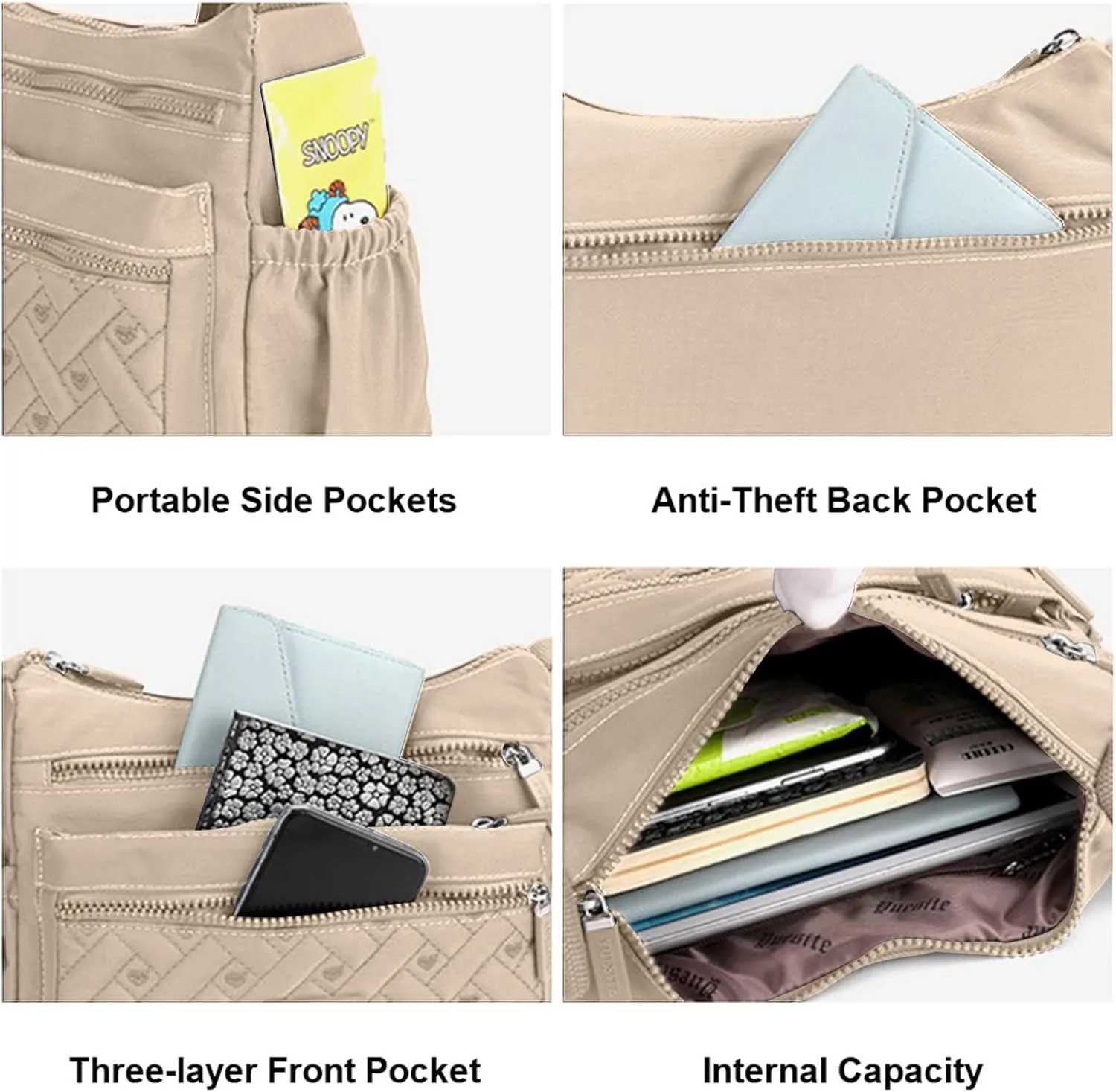 Crossbody Bag Womens Multi Pocket Casual Waterproof Shoulder Messenger Bag Handbag for Daily Use Travel