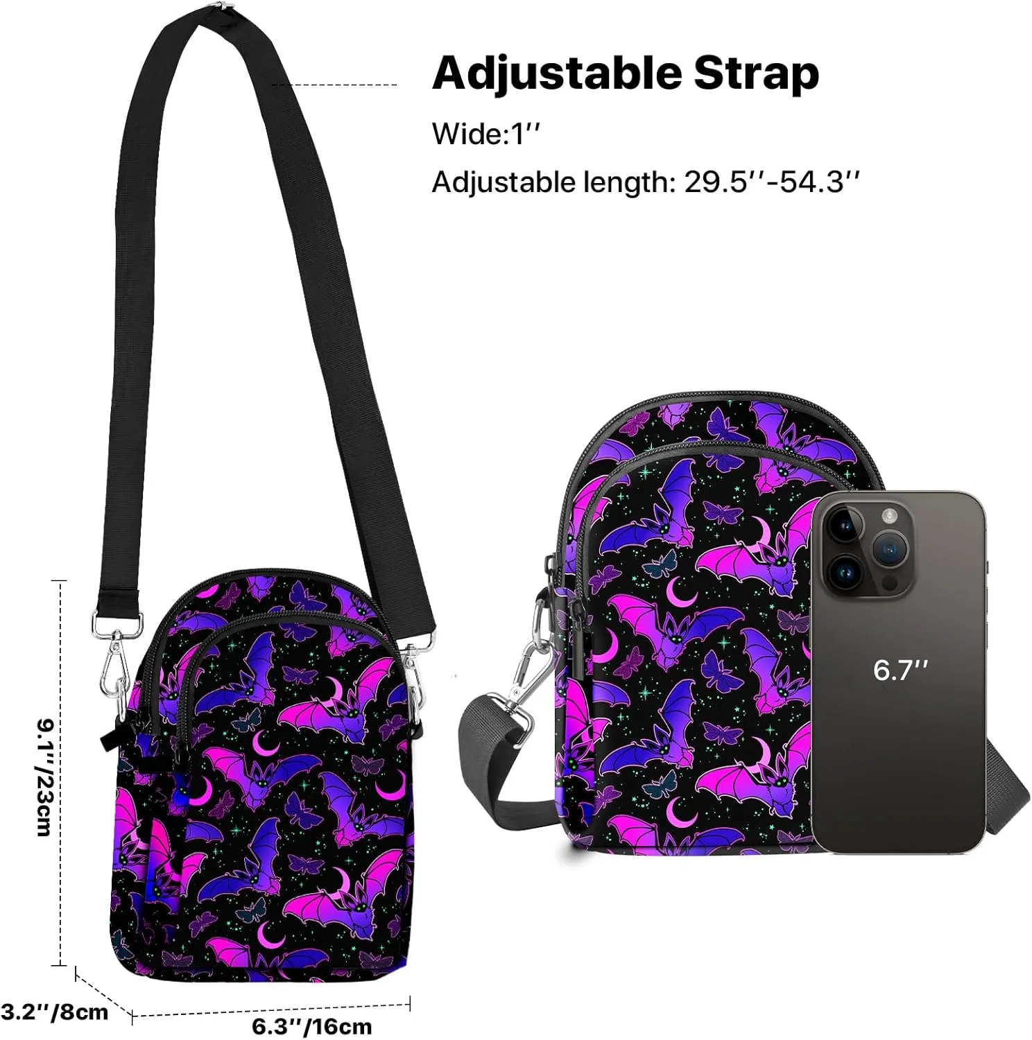 Crossbody Bags for Women Cell Phone Crossbody Bag Lightweight Over Shoulder Handbag Purse with Adjustable Strap
