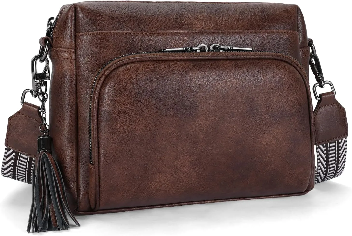 Crossbody Bags for Women Lightweight Vegan Leather Crossbody Shoulder Bag Phone Purse with Adjustable Guitar Strap