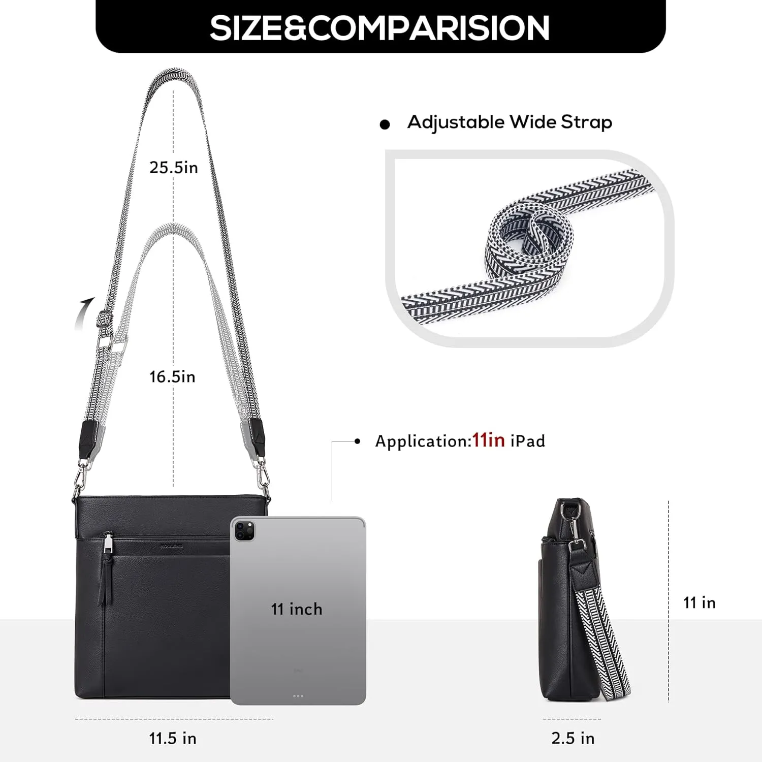 Crossbody Bags For Women Medium Crossbody Travel Purses with 4 Card Slots Leather Shoulder Handbags