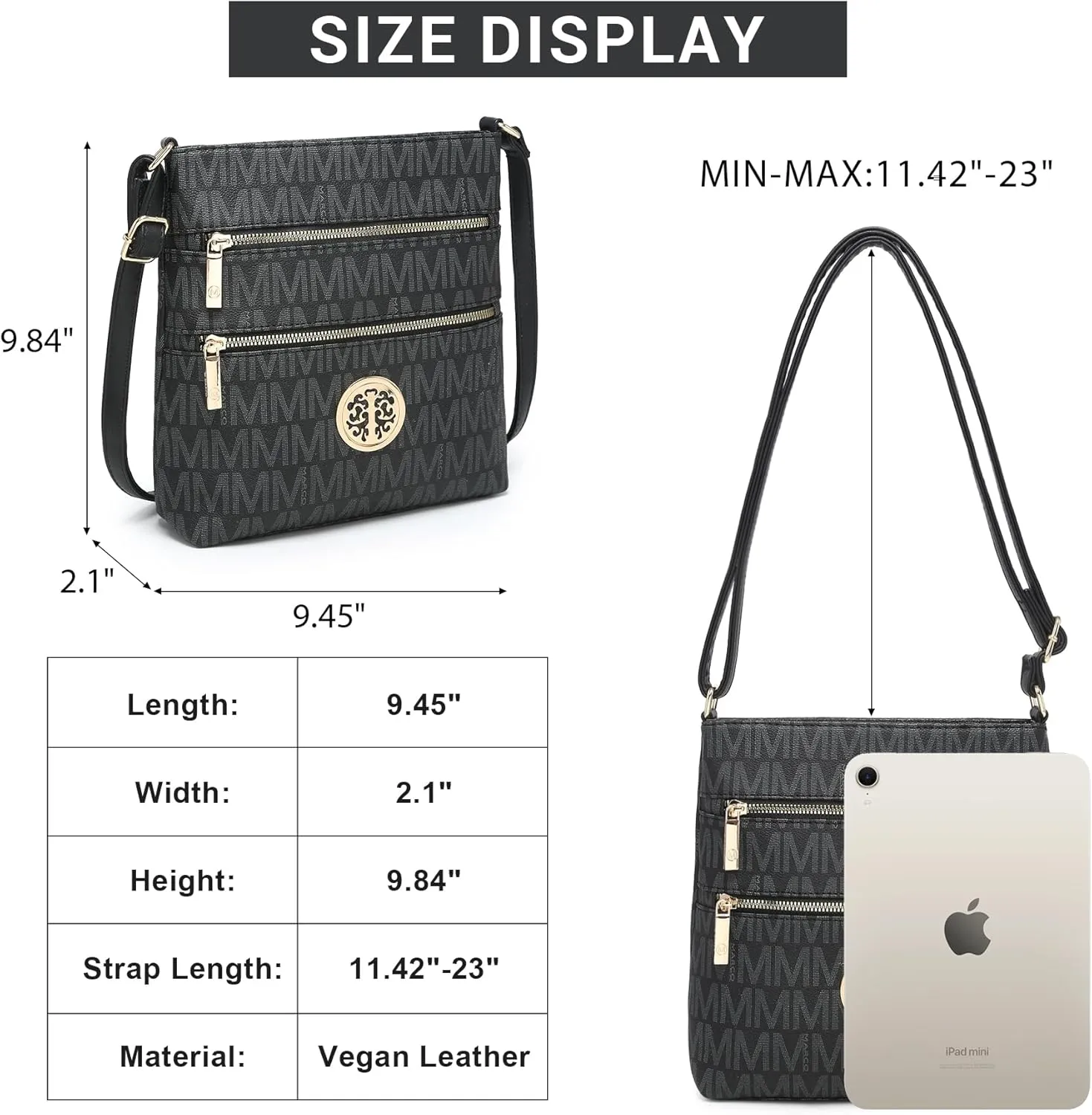 Crossbody Bags for Women Multi Pocket Crossbody Purses Trendy Vegan Leather Shoulder Handbags with Adjustable Strap