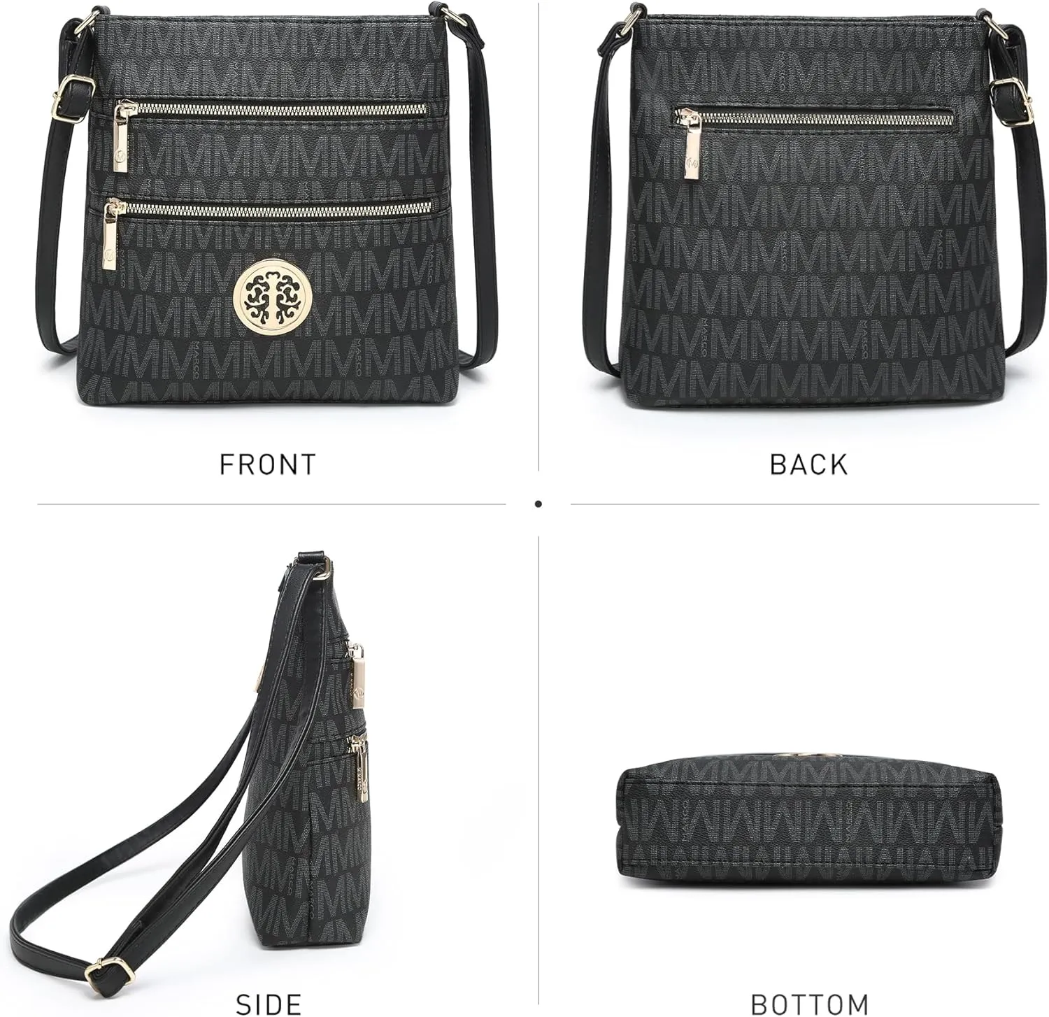 Crossbody Bags for Women Multi Pocket Crossbody Purses Trendy Vegan Leather Shoulder Handbags with Adjustable Strap