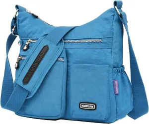 Crossbody Bags for Women Multi-pocket Padded Shoulder Bag Waterproof Nylon Travel Pocketbook