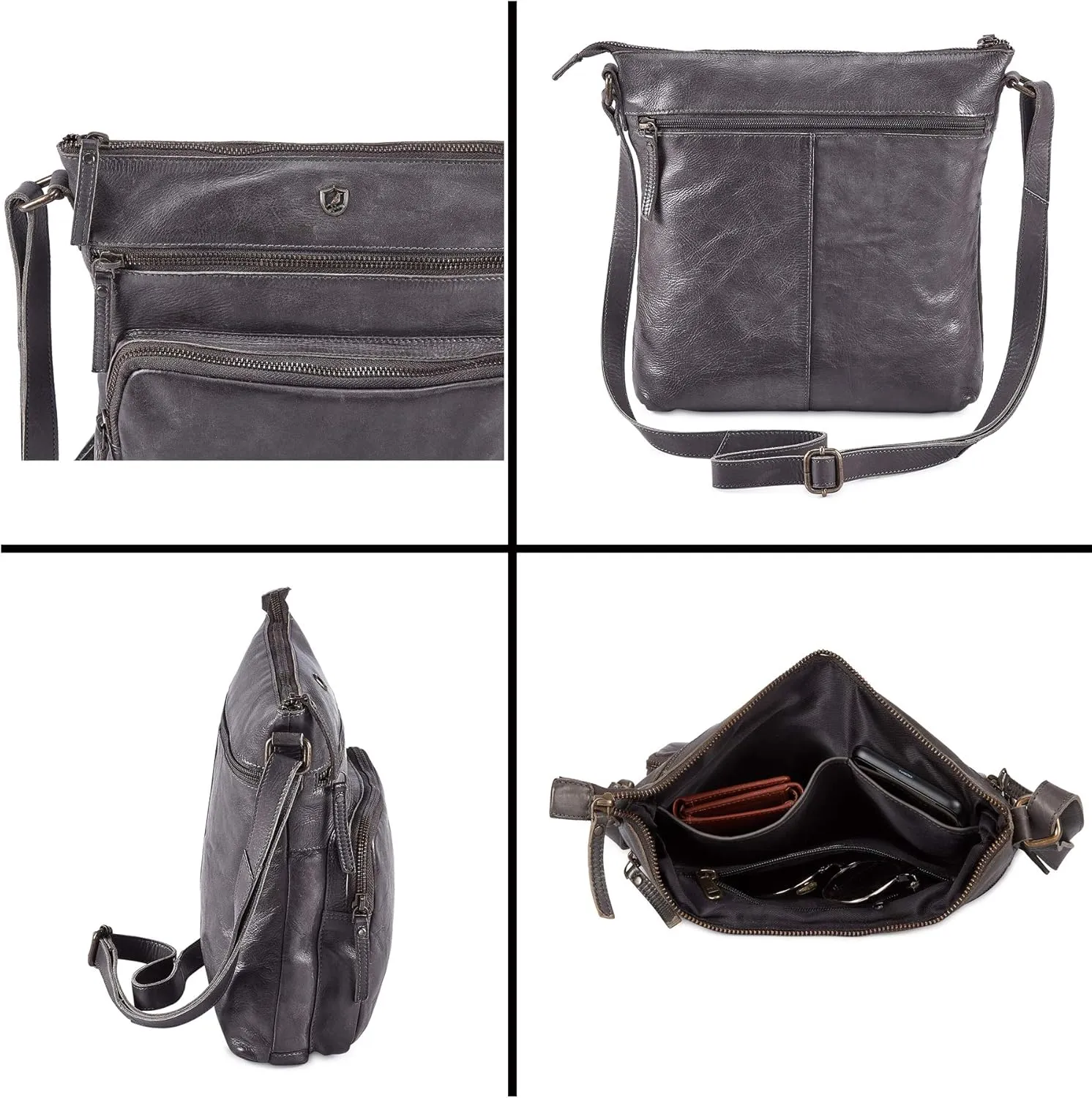 Crossbody Bags for Women Real Leather Purse Handmade Vintage Crossover Shoulder Pocketbook
