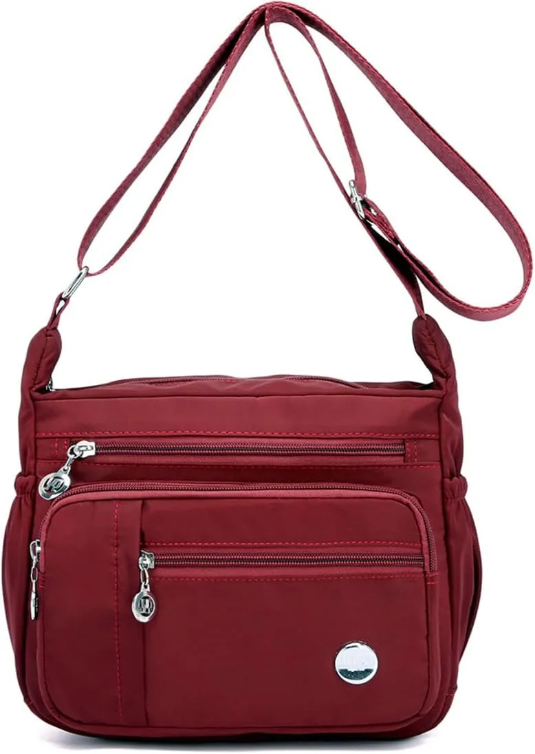 Crossbody Purse for Women Multi Pocket Shoulder Handbags Waterproof Nylon Purse and Handbags Messenger Bag
