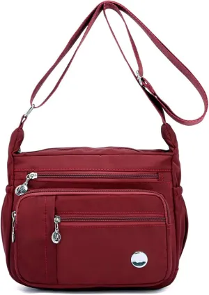 Crossbody Purse for Women Multi Pocket Shoulder Handbags Waterproof Nylon Purse and Handbags Messenger Bag