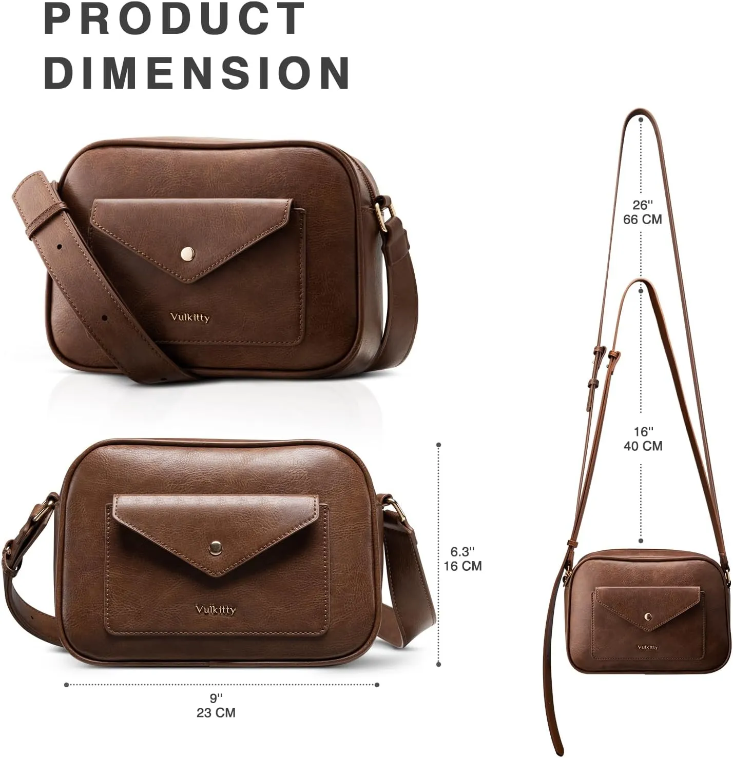 Crossbody Purse for Women's Travel and Daily Life Trendy Small Leather Shoulder Bag with Wide Strap