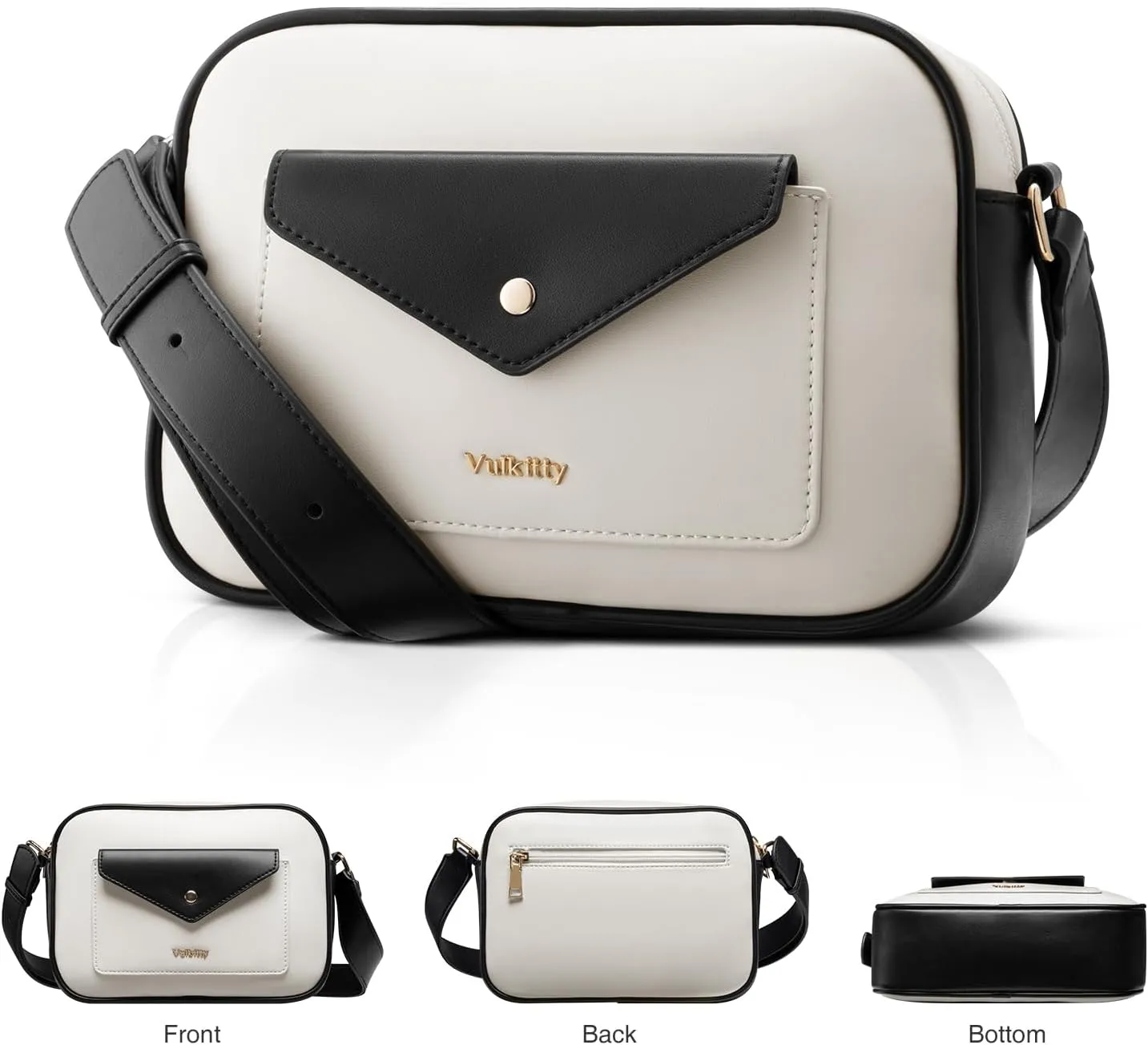 Crossbody Purse for Women's Travel and Daily Life Trendy Small Leather Shoulder Bag with Wide Strap