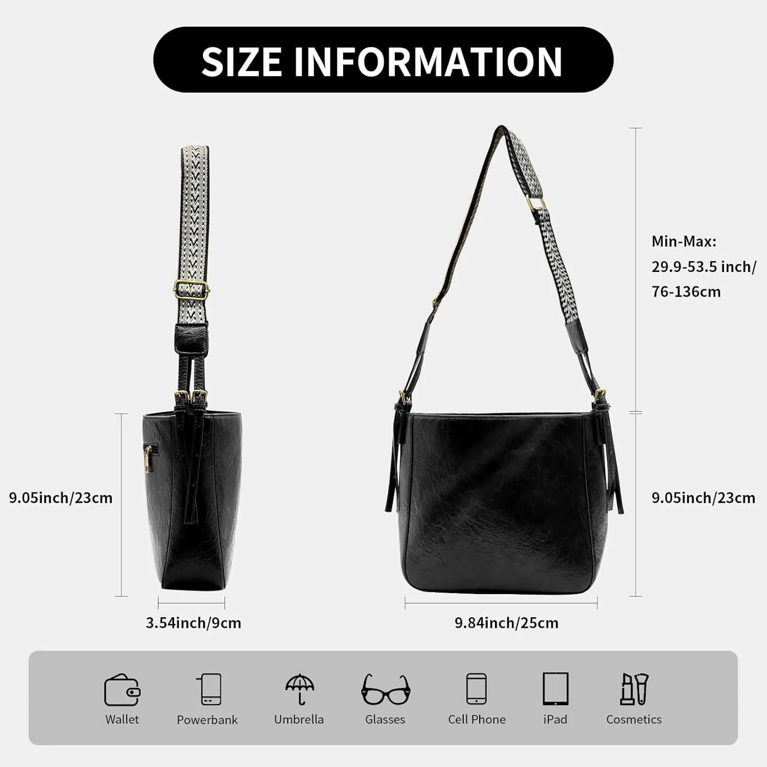 Crossbody Purses for Women Trendy Hobo Bag Vegan Leather Shoulder Hand Bag Hobo Guitar Strap Purse Satchel Bags