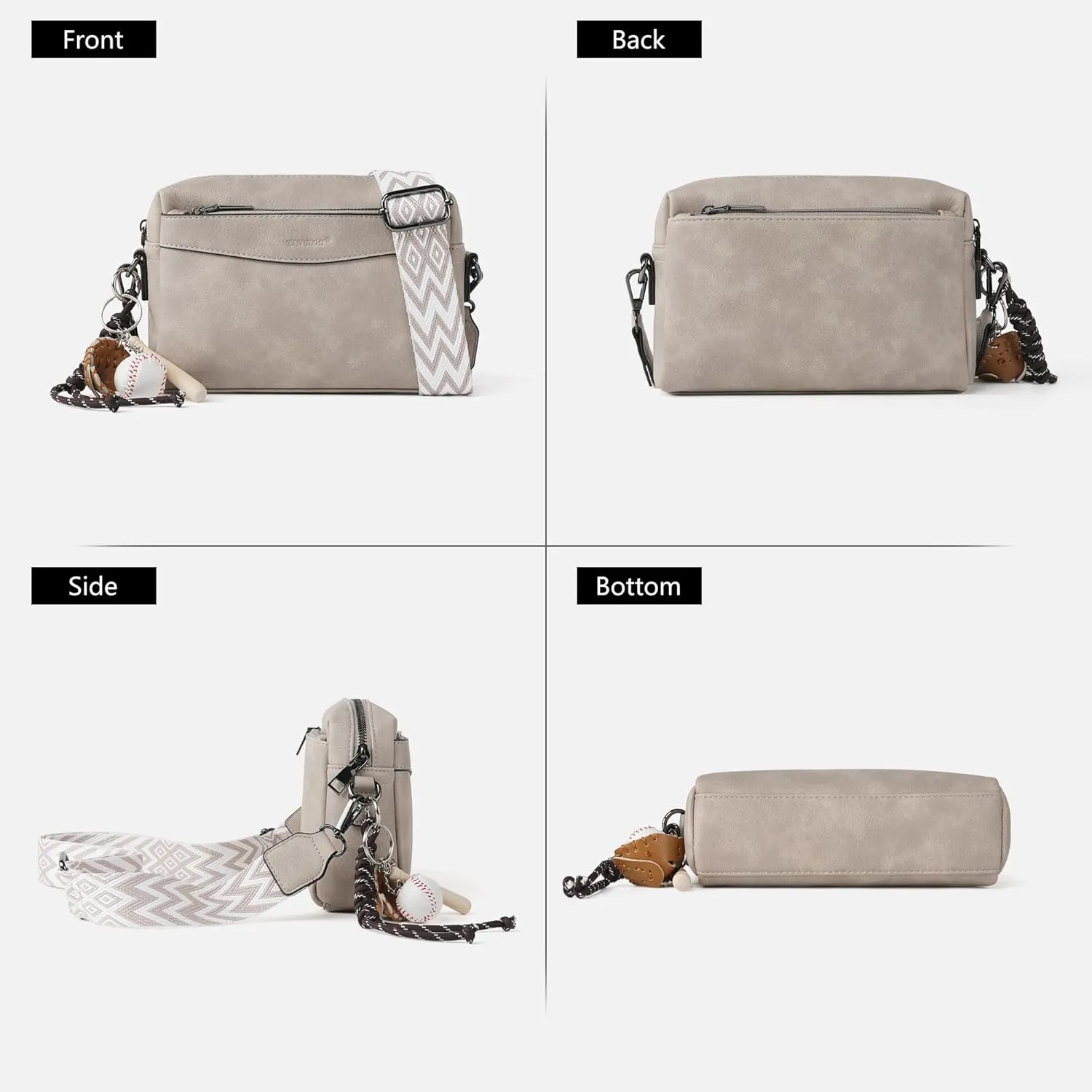 Crossbody Purses, Simple Fashion Crossbody with Removable Shoulder Strap, Multi-Pocket Crossbody Bags for Women