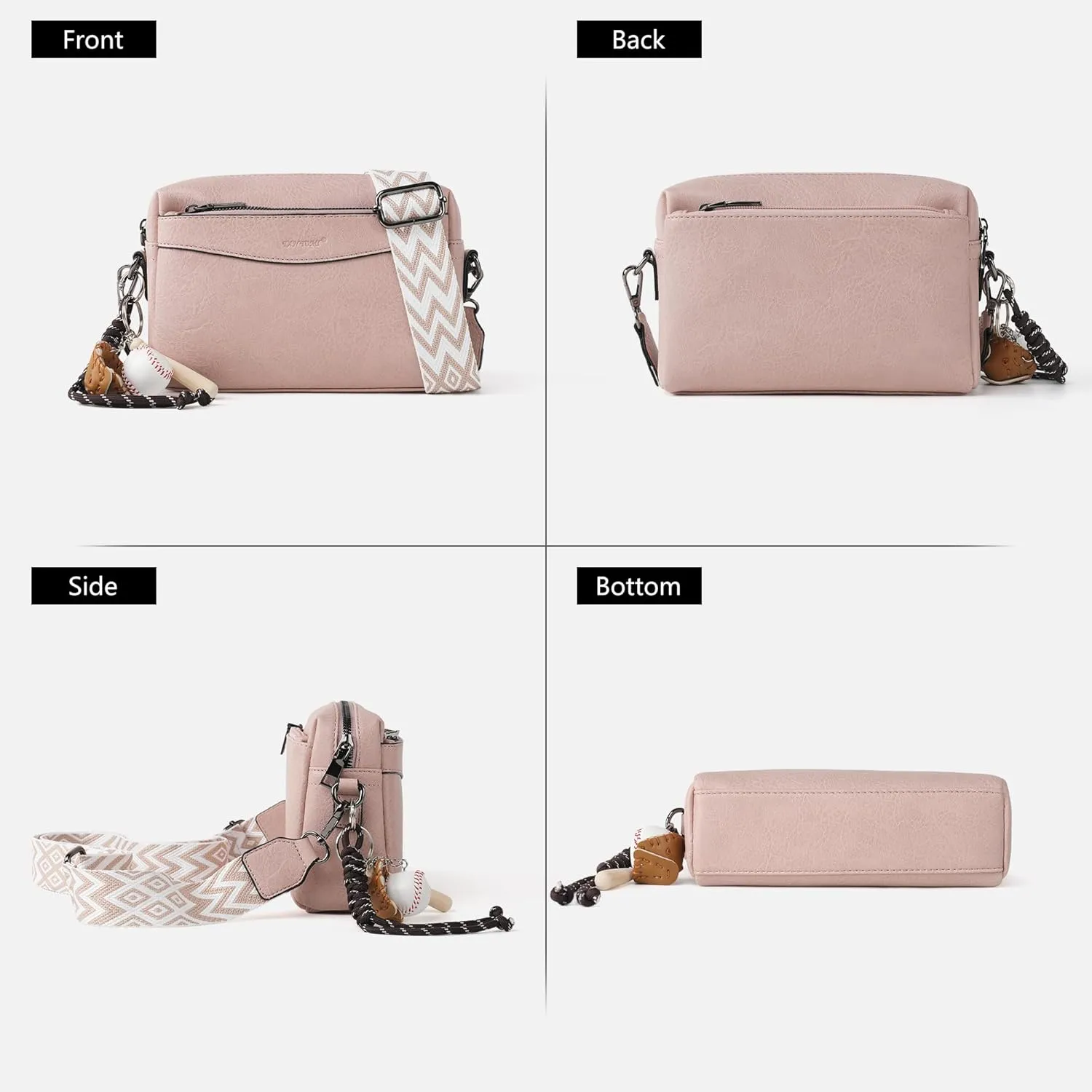 Crossbody Purses, Simple Fashion Crossbody with Removable Shoulder Strap, Multi-Pocket Crossbody Bags for Women