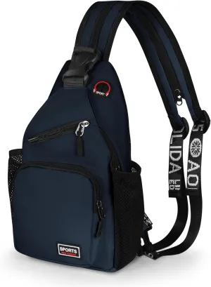 Crossbody Sling Bag for Men & Women Backpack with Earphone Hole Multipurpose Shoulder Bag Daypack for Travel Hiking