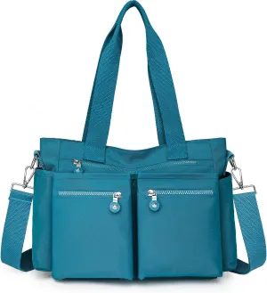 Crossbody Tote Bag with Zipper Shoulder Messenger Aesthetic School Bag Work Large Multi Pocket Tote Bag for Women Handbag