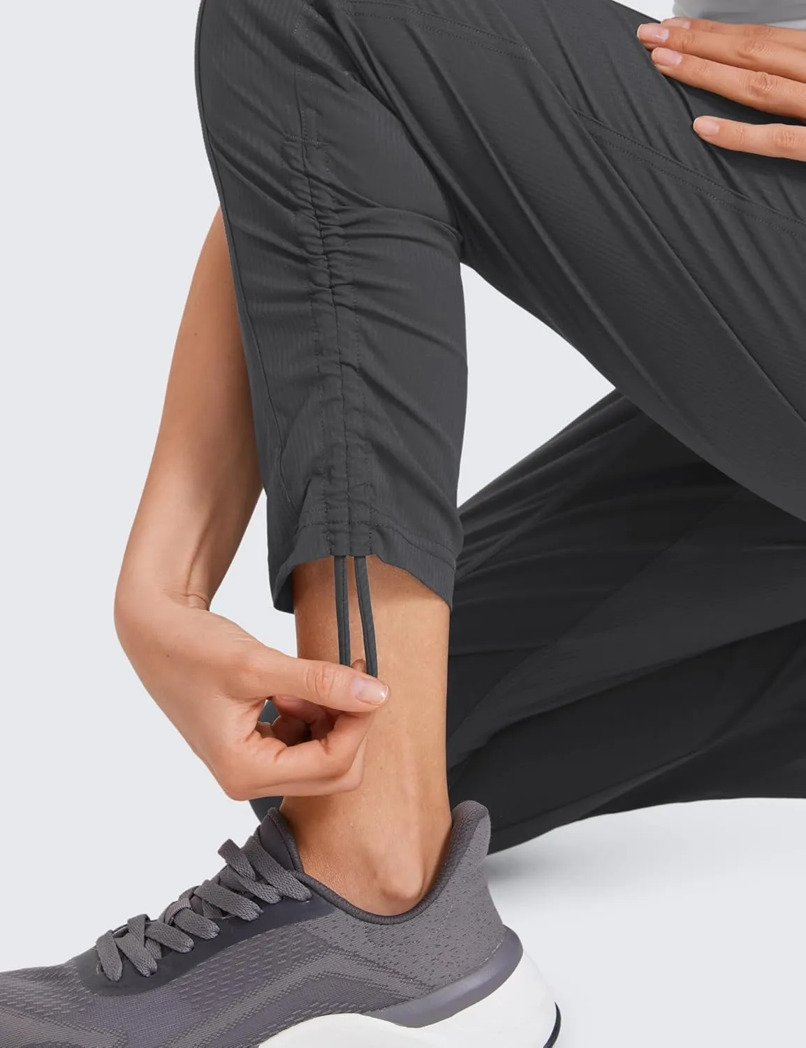 CRZ YOGA Womens Casual 7/8 Pants 27" - Lightweight Workout Outdoor Athletic Track Travel Lounge Joggers Pockets