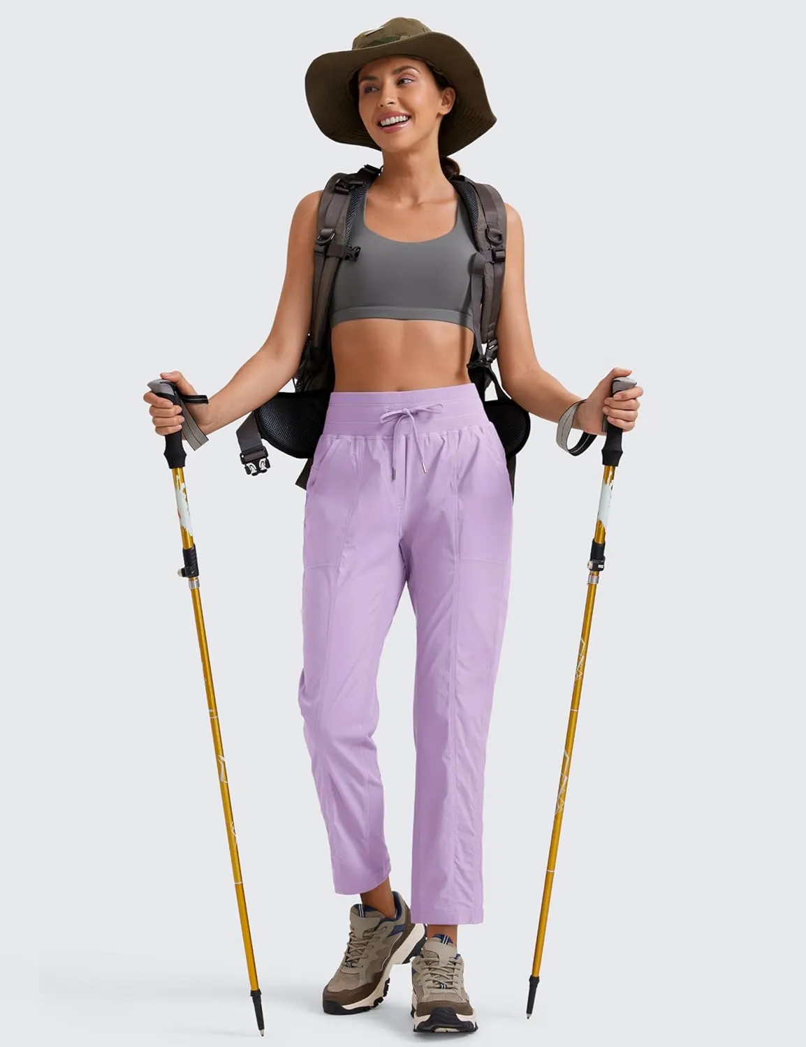 CRZ YOGA Womens Casual 7/8 Pants 27" - Lightweight Workout Outdoor Athletic Track Travel Lounge Joggers Pockets