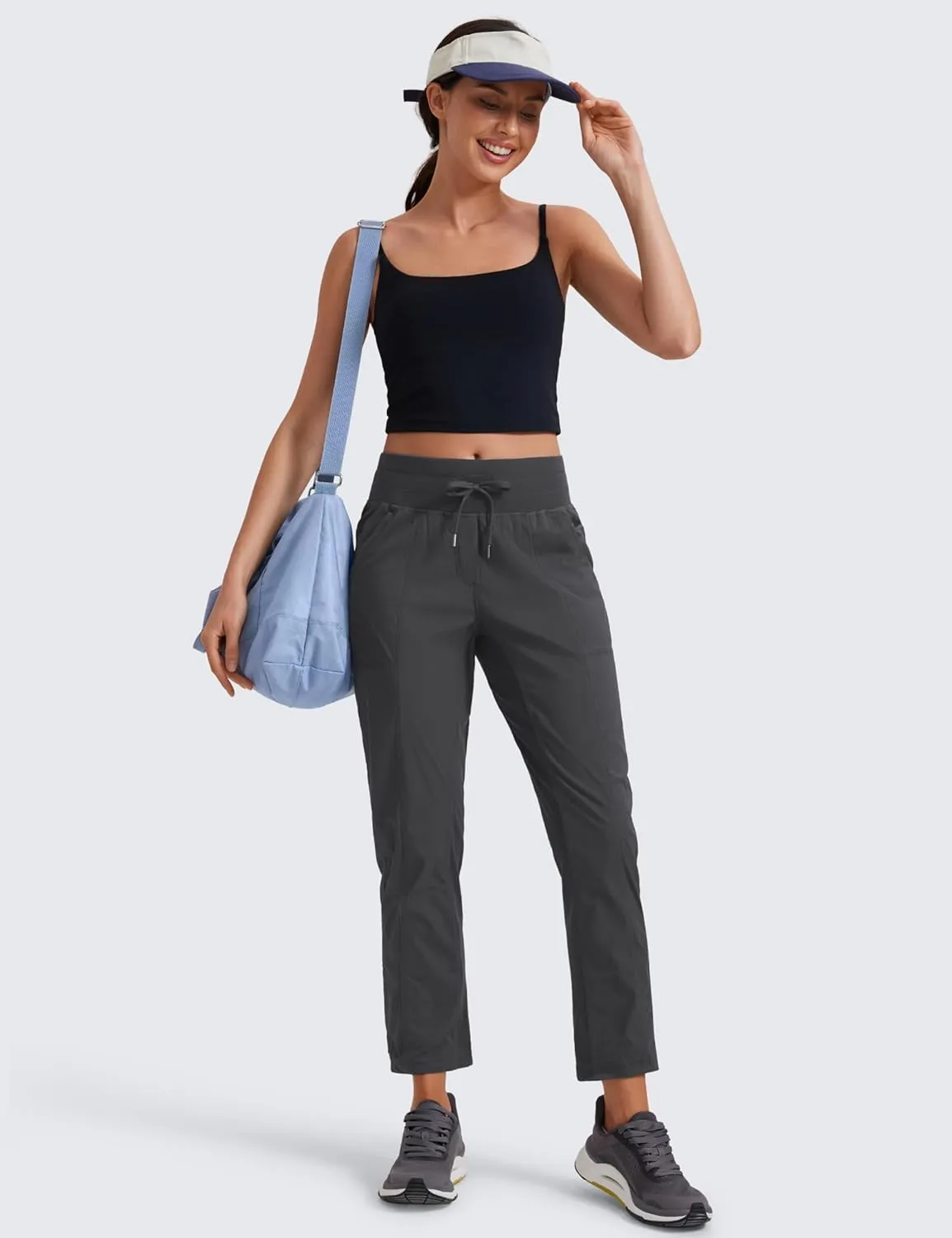 CRZ YOGA Womens Casual 7/8 Pants 27" - Lightweight Workout Outdoor Athletic Track Travel Lounge Joggers Pockets