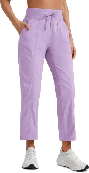 CRZ YOGA Womens Casual 7/8 Pants 27" - Lightweight Workout Outdoor Athletic Track Travel Lounge Joggers Pockets