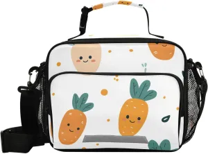 Cute Carrot Kids Lunch Box Insulated Lunch Bags Cooler Tote Bag with Removable Shoulder Strap for Boy Girl Student 20860540