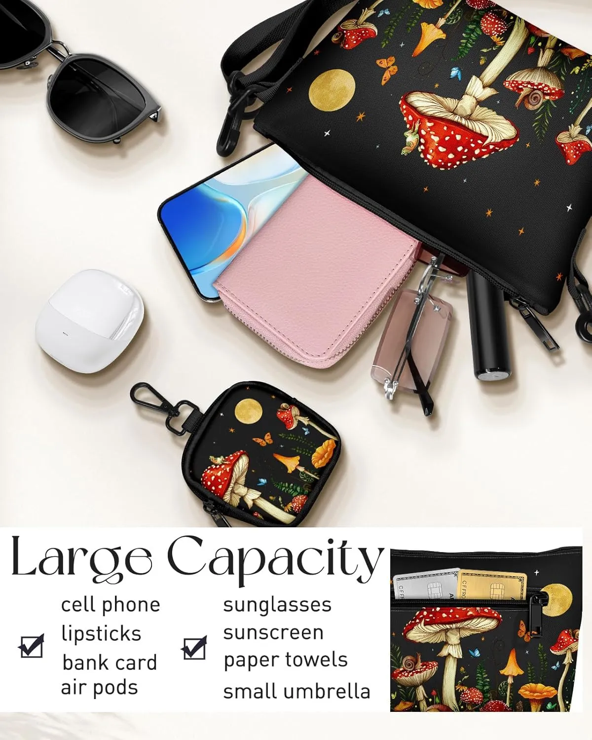 Cute Crossbody Bags for Women - Fashion Design Small Cross Body Bag Cell Phone Purse Wallet Shoulder for Girls
