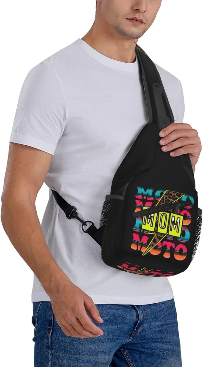 Cute Moto Mom Motocross Mother Racing Dirt Bike Sling Bag Crossbody Bag Casual Chest Bags Travel Shoulder Backpack