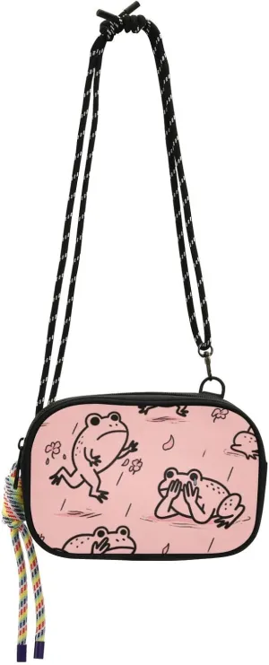 Cute Pink Cry Frog Anti Theft Crossbody Bag for Mens Waterproof with Adjustable Strap Small Handbags Take a walk
