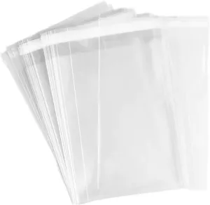 CuteBox 1.4Mil 100pcs 13" x 17" Clear Flat Re-Sealable Food Grade Cellophane OPP Bags for Candies, Cookies, Baked Goods, Packaging and Retail, Merchandise, Storage, Organization…