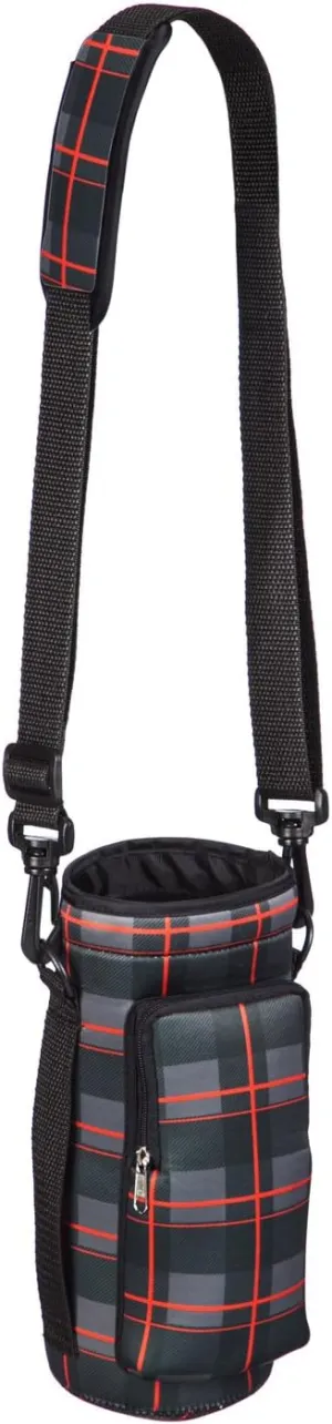 Cypress Home Plaid Neoprene Travel Water Bottle Carrier for Hiking, Strollers and Outdoor Activities