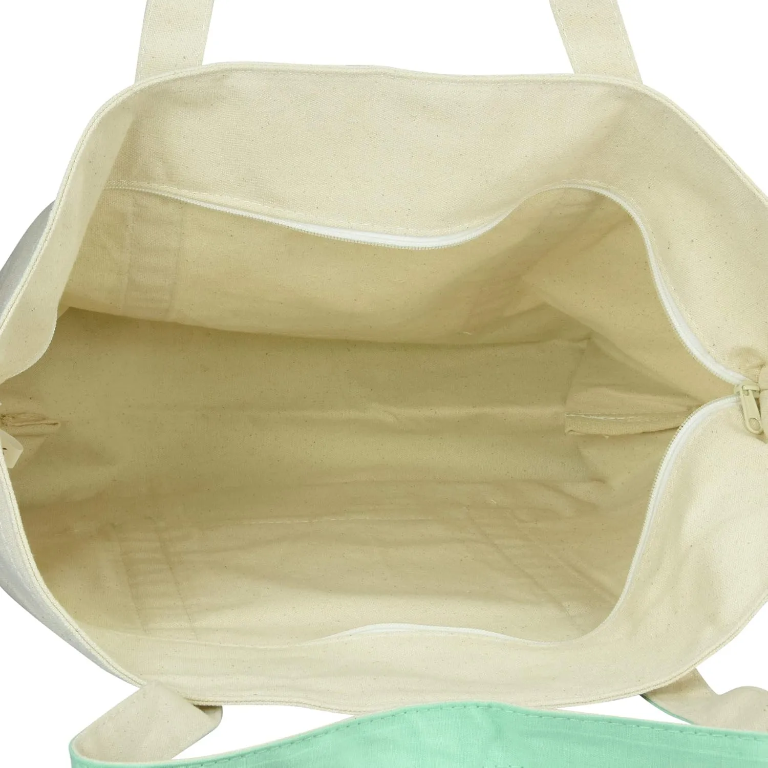 DALIX Initial Tote Bag Personalized Monogram Mint Green Zippered Top Letter - J