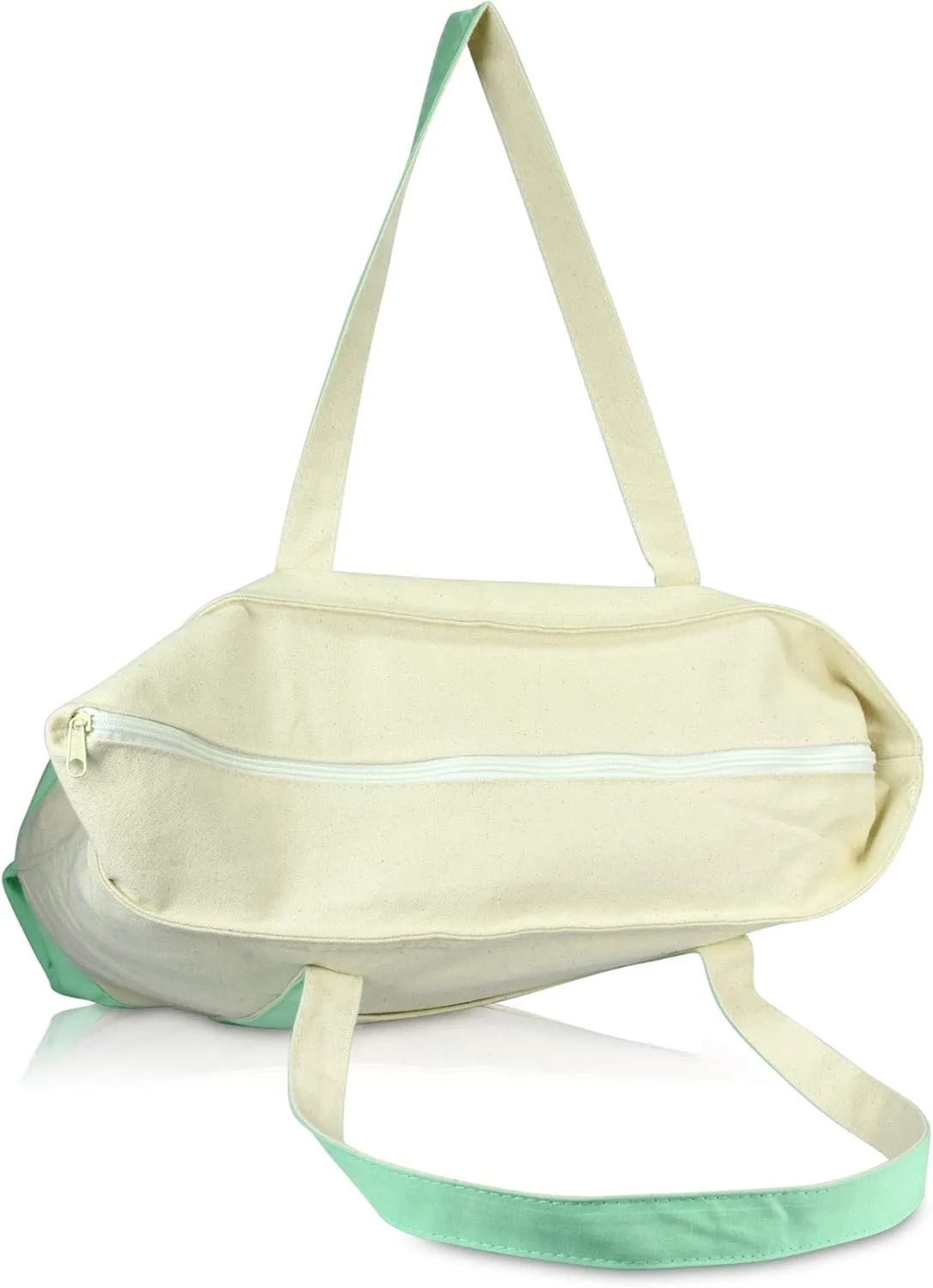 DALIX Initial Tote Bag Personalized Monogram Mint Green Zippered Top Letter - K
