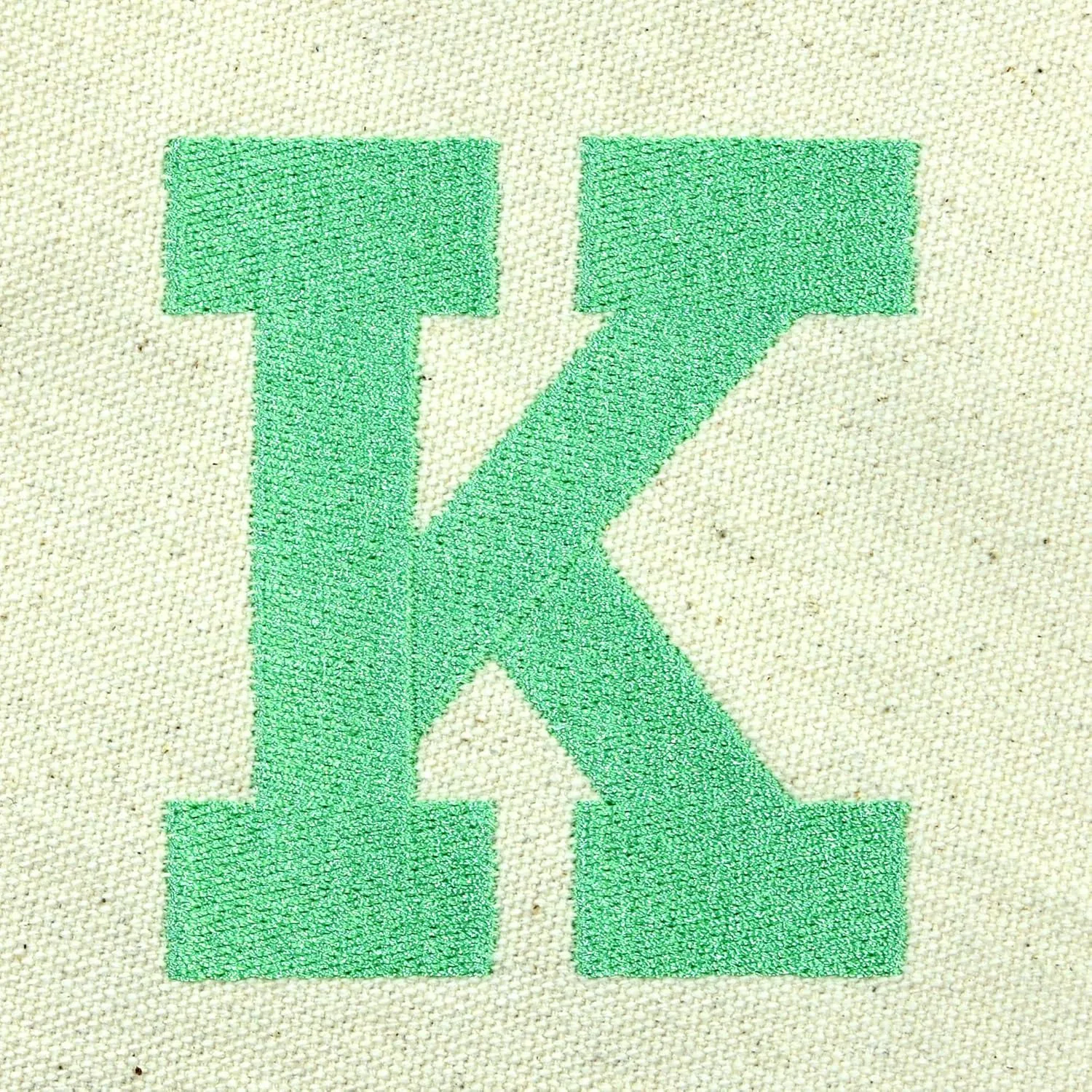 DALIX Initial Tote Bag Personalized Monogram Mint Green Zippered Top Letter - K