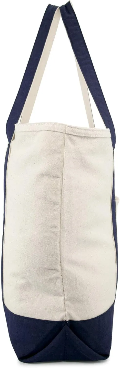 DALIX Monogram Tote Bag Personalized Navy Blue Initial A-Z