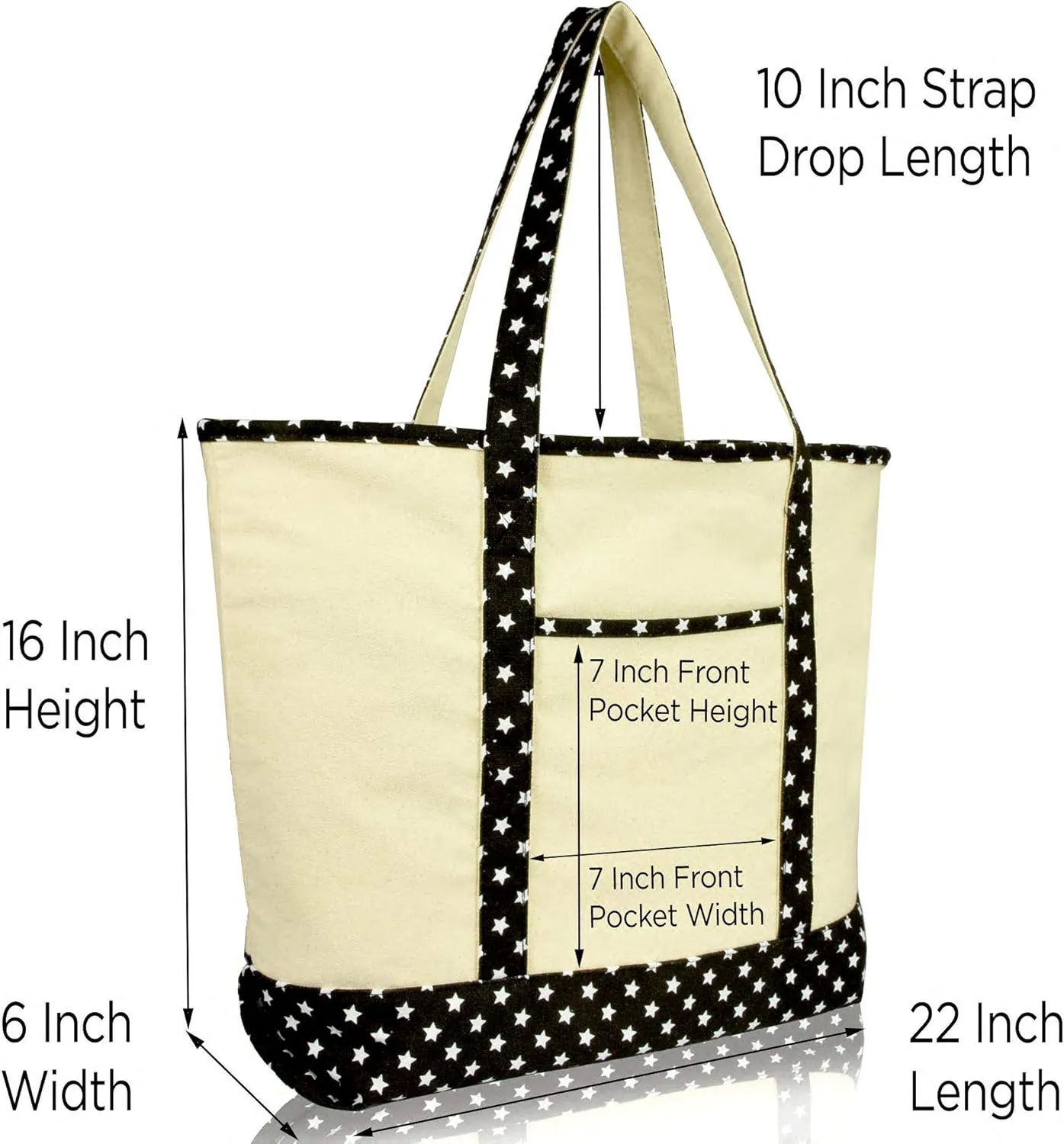 DALIX Zodiac Sign Shopping Tote Bag Black Star Horoscope Gifts - Aquarius