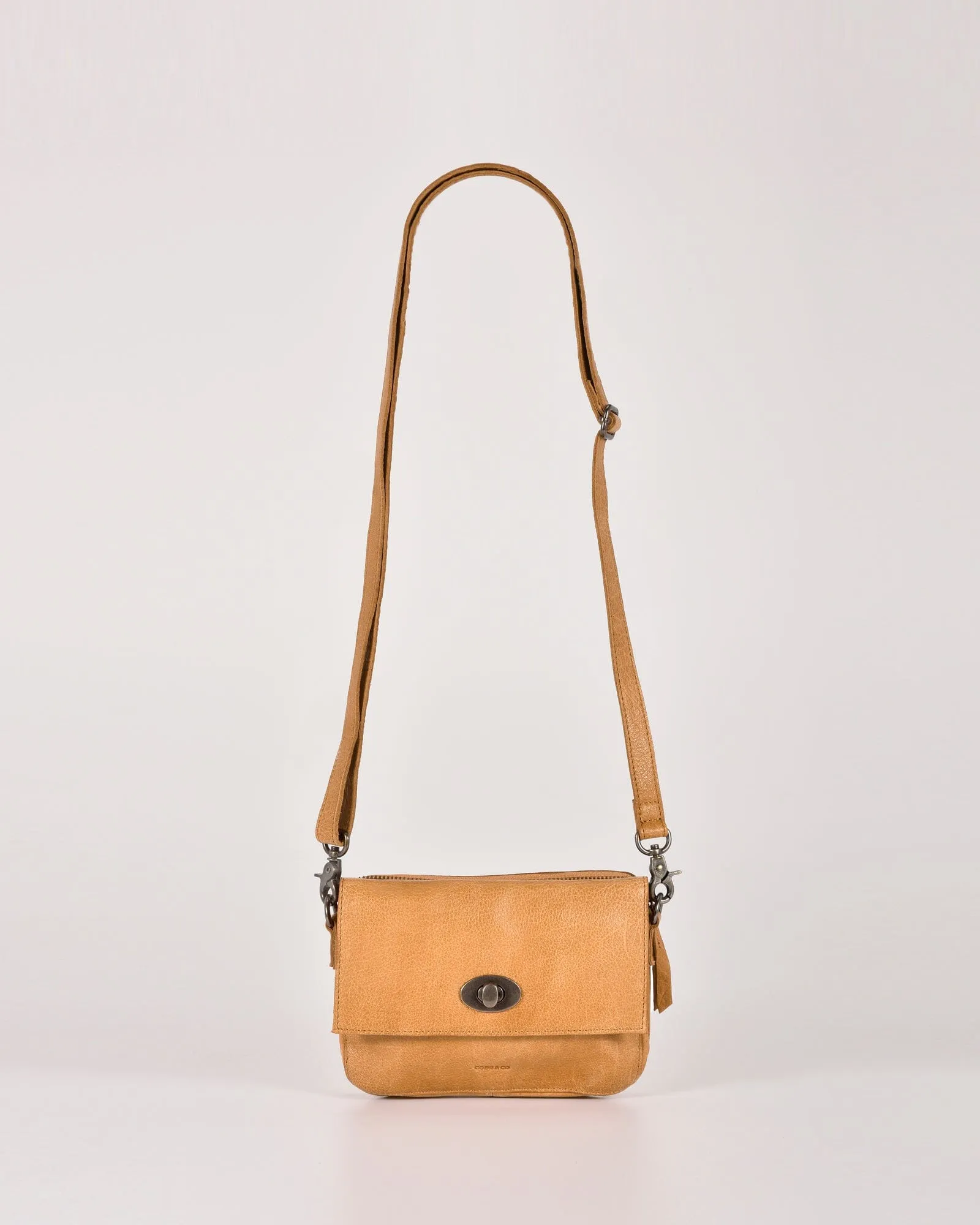 Darwin Leather Crossbody Bag with Turnlock