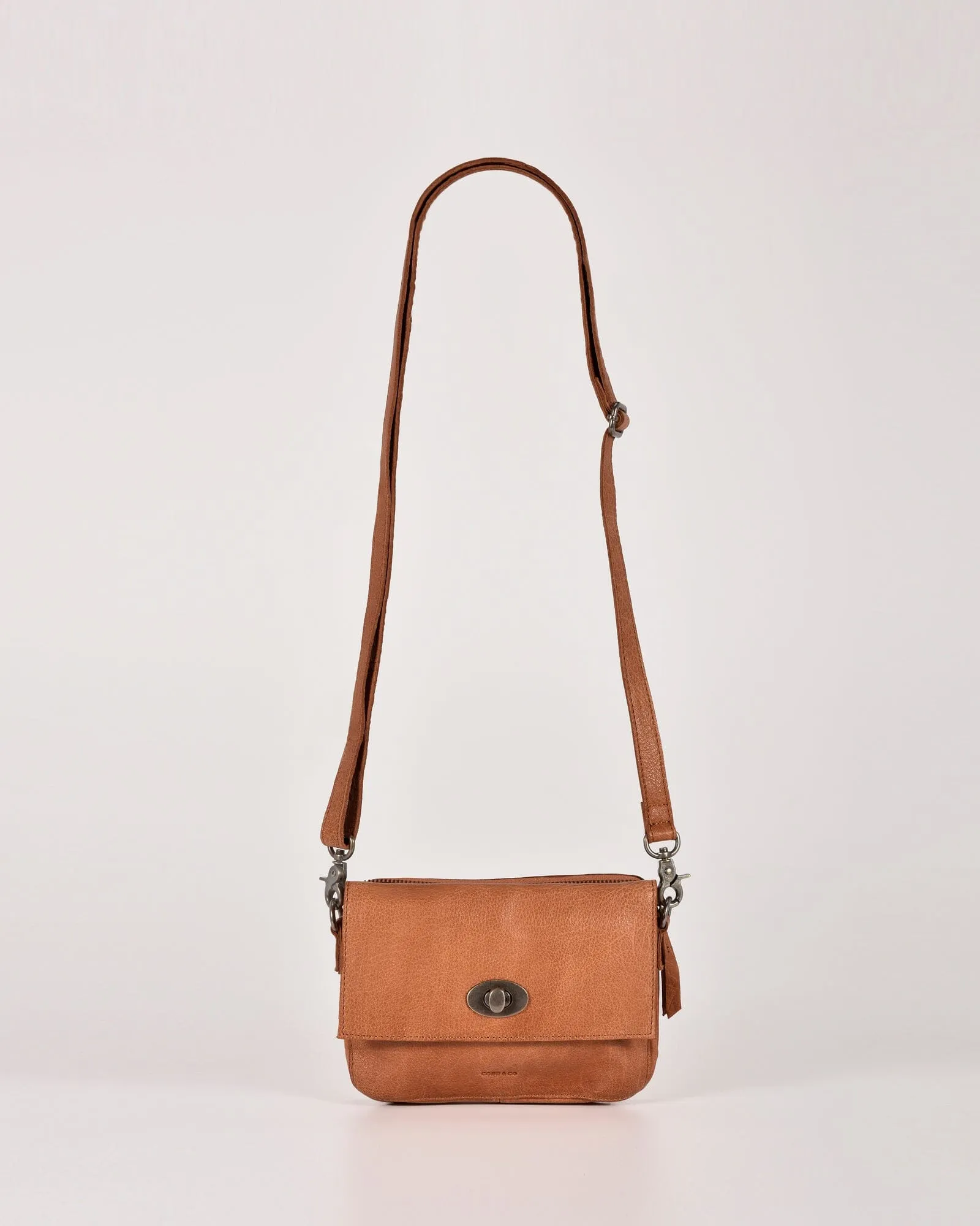 Darwin Leather Crossbody Bag with Turnlock
