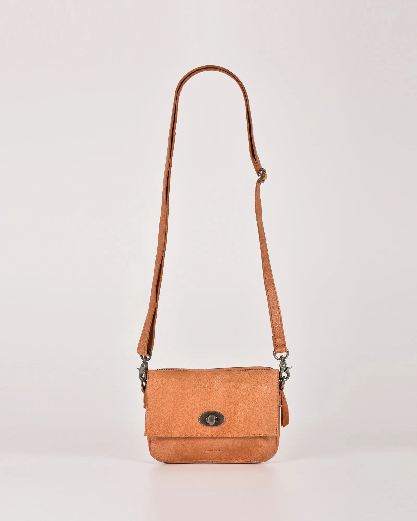 Darwin Leather Crossbody Bag with Turnlock