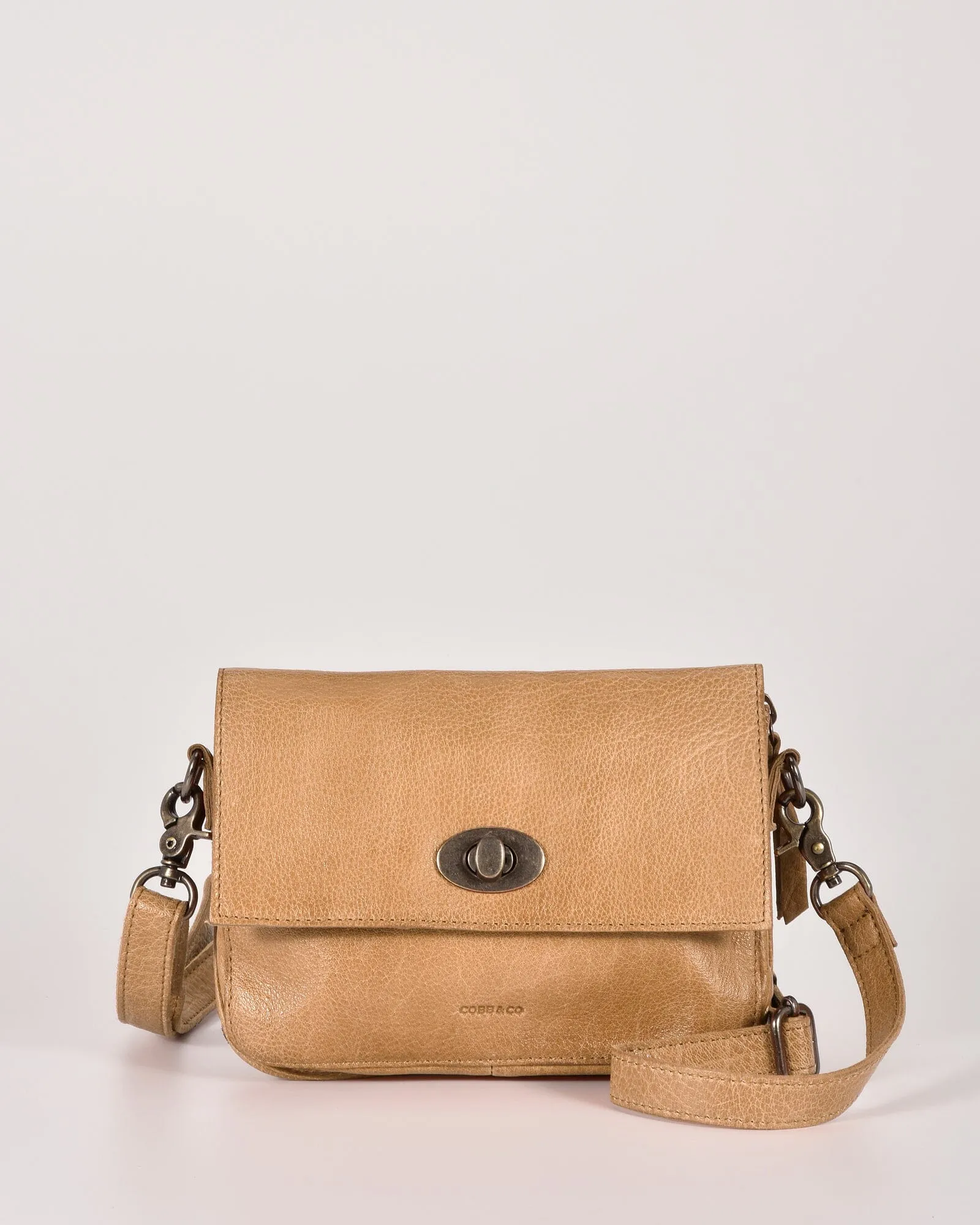 Darwin Leather Crossbody Bag with Turnlock