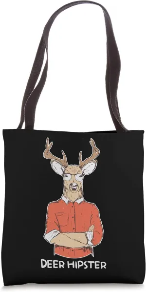 Deer Hipster Reindeer Vintage Mustache Free Spirit Mustache Tote Bag