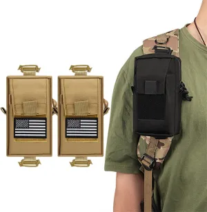 DEEYOTA Military Tactical Shoulder Bag, 2-Pack Backpack with MOLLE, Accessory Pouches and EDC Tool Pockets