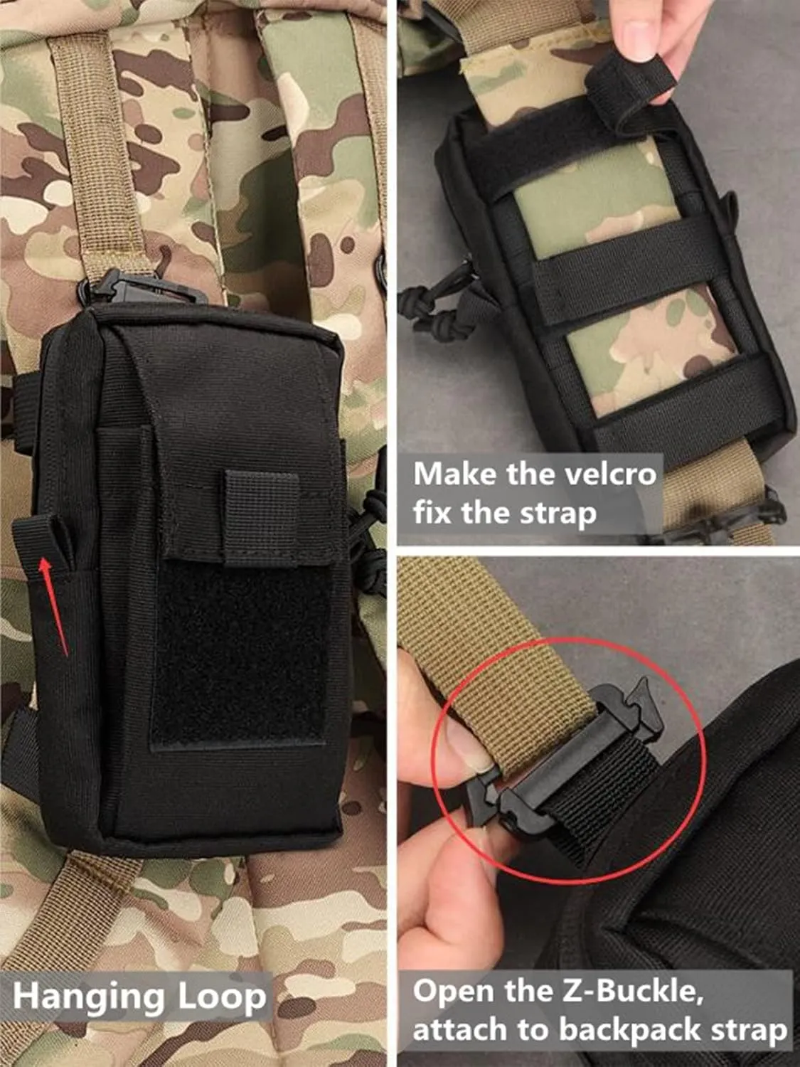 DEEYOTA Military Tactical Shoulder Bag, 2-Pack Backpack with MOLLE, Accessory Pouches and EDC Tool Pockets