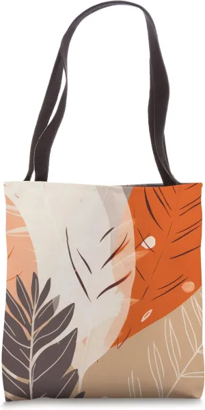 Desert Botanical Boho Wildflower Earth Tone Feather Floral Tote Bag