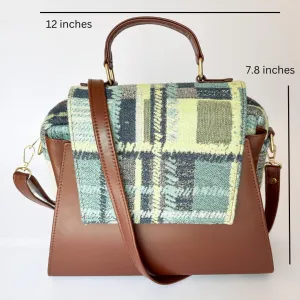 Designer Vegan Leather Handbag for Women Tan Brown Crossbody Tote and Shoulder Bag Medium Size Purse