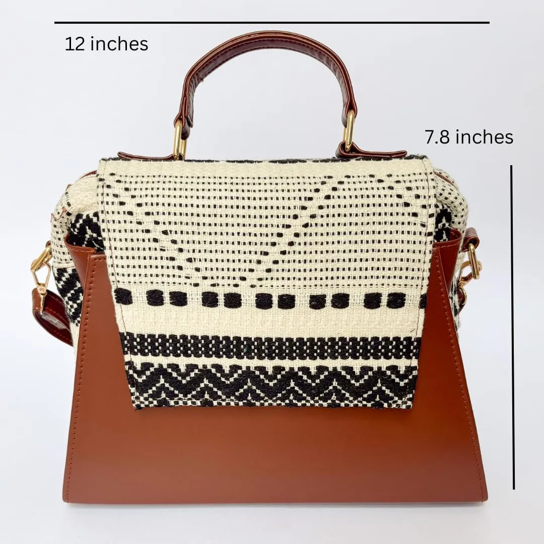 Designer Vegan Leather Handbag for Women Tan Brown Crossbody Tote and Shoulder Bag Medium Size Purse
