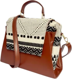 Designer Vegan Leather Handbag for Women Tan Brown Crossbody Tote and Shoulder Bag Medium Size Purse