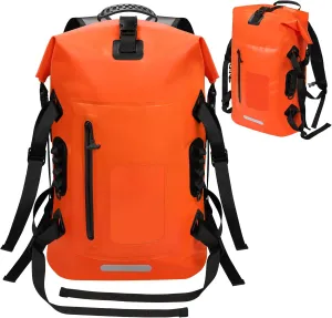 Desoto Waterproof Backpack, Roll Top Kayak Dry Bag, Marine Dry Bags, Outdoor Dry Sack, for Hiking, Floating, Fishing, Boating32L (Orange)