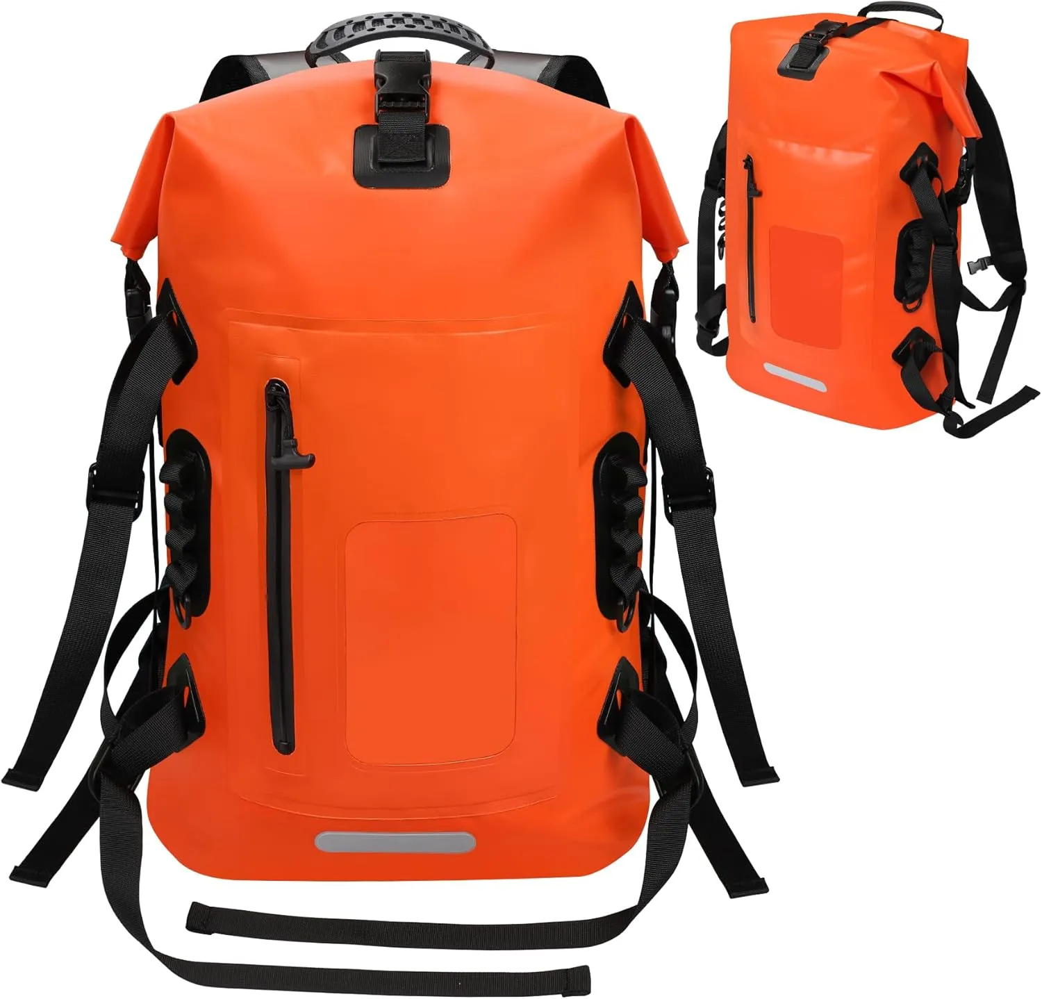 Desoto Waterproof Backpack, Roll Top Kayak Dry Bag, Marine Dry Bags, Outdoor Dry Sack, for Hiking, Floating, Fishing, Boating32L (Orange)