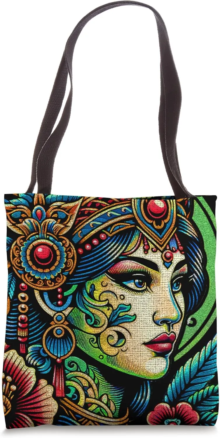 Divine Feminine - Elegant face with lots of details Tote Bag