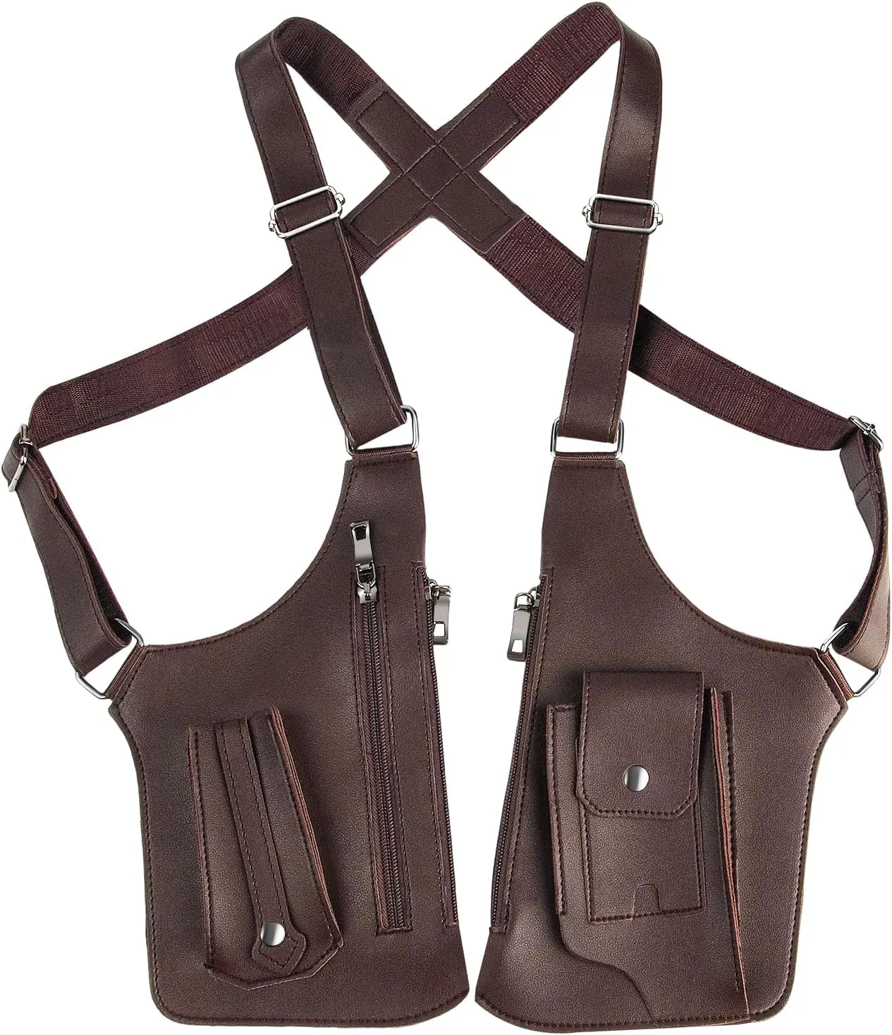 Double Shoulder Armpit Bag for Men, Anti-Theft Hidden Adjustable Strap Holster, Water Resistant Crossbody Pack