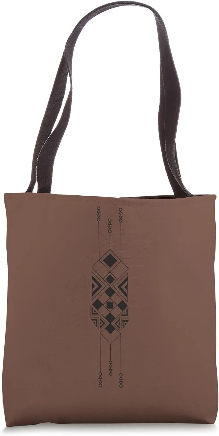 Earth Brown Boho-Chic Boho Ethnic Symbol Pastel Tote Bag