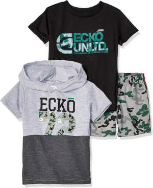 Ecko Unltd boys Short Sleeve T-shirt, Hooded T-shirt, and Short Set