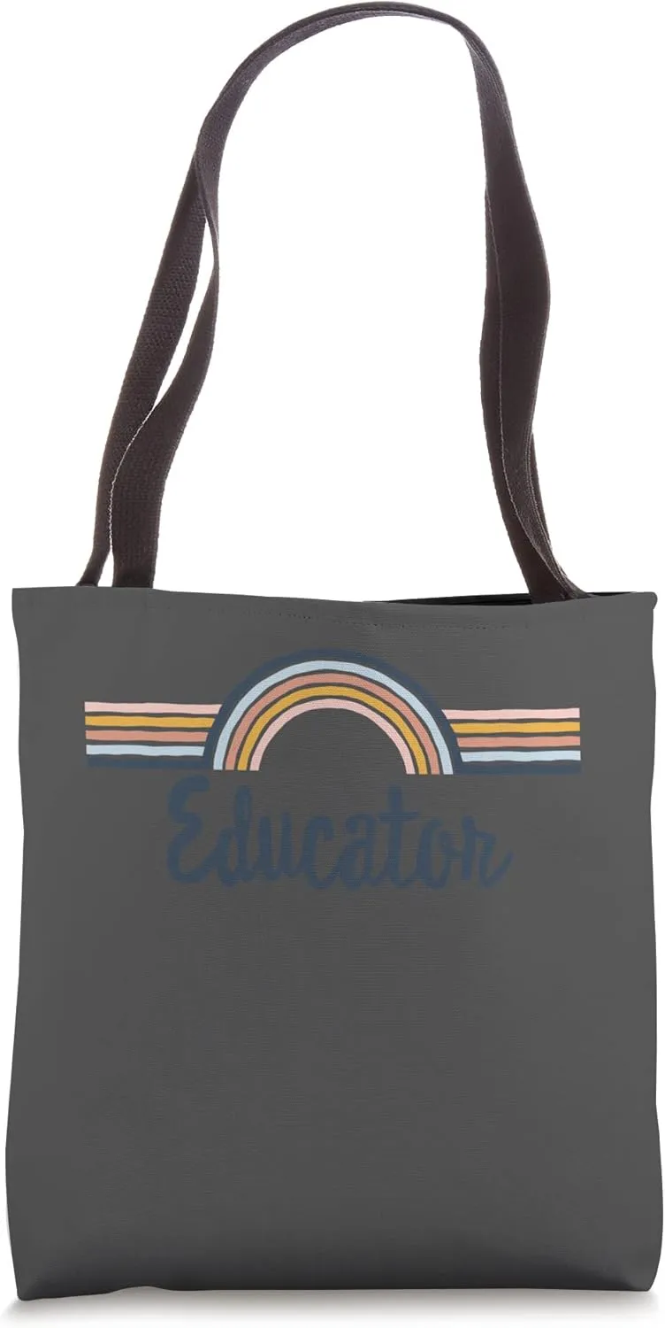 Educator boho Rainbow Design, Cool Matching Educator Team Tote Bag